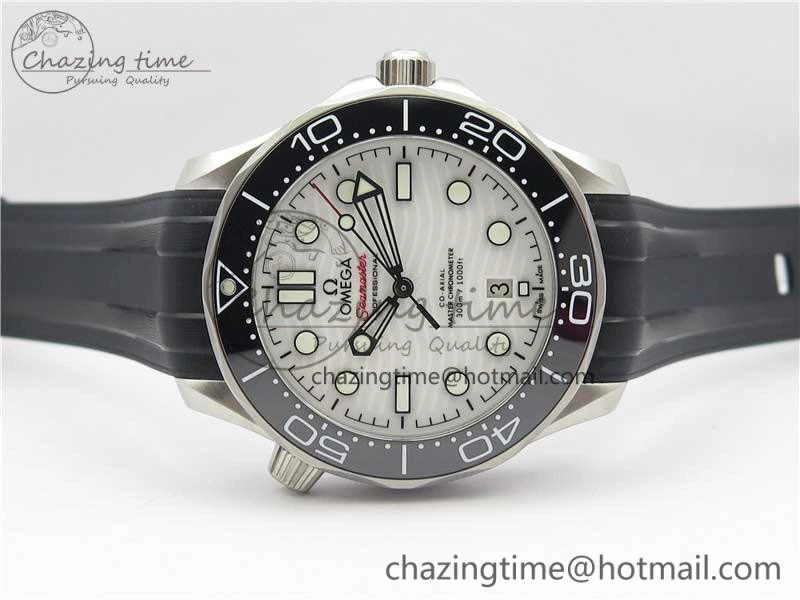 2019 Seamaster Diver 300M OMF Best Edition Black Ceramic White Dial on Black Rubber Strap A8800