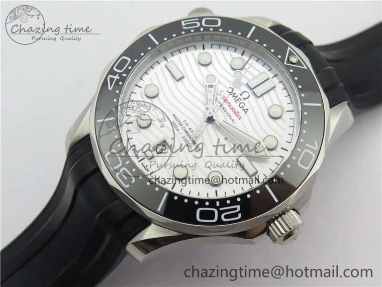 2019 Seamaster Diver 300M OMF Best Edition Black Ceramic White Dial on Black Rubber Strap A8800