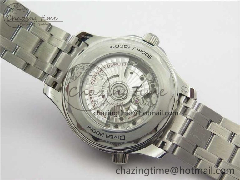 2019 Seamaster Diver 300M SS VSF 1:1 Best Edition Black Bezel White Dial on SS Bracelet A8800