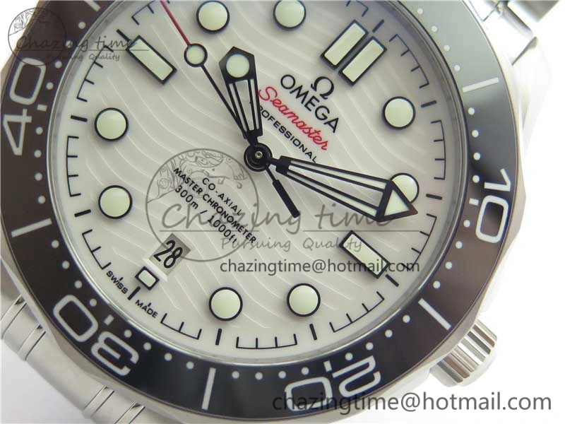 2019 Seamaster Diver 300M SS VSF 1:1 Best Edition Black Bezel White Dial on SS Bracelet A8800
