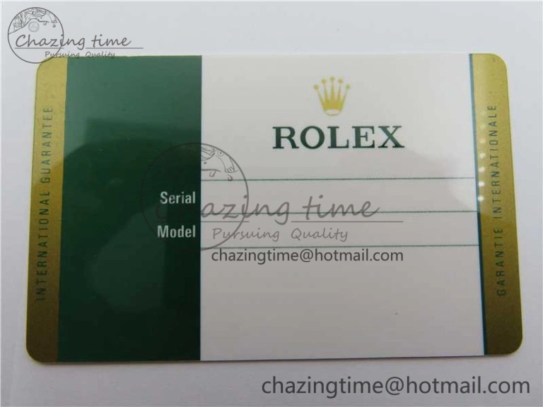2020 Custom Made Rolex Warranty Card with Anti-Forgery Crown and Fluorescent Label