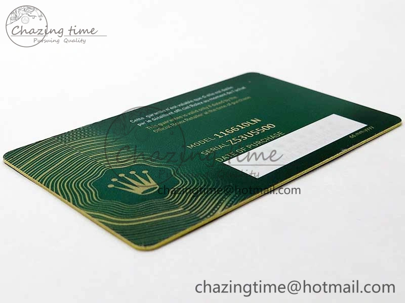 2020 Custom Made Rolex Warranty Card with Anti-Forgery Crown and Fluorescent Label
