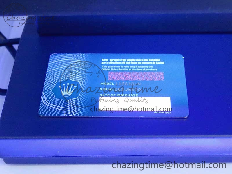 2020 Custom Made Rolex Warranty Card with Anti-Forgery Crown and Fluorescent Label