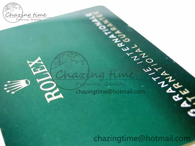 2020 Custom Made Rolex Warranty Card with Anti-Forgery Crown and Fluorescent Label