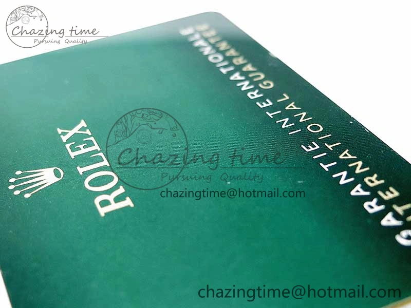 2020 Custom Made Rolex Warranty Card with Anti-Forgery Crown and Fluorescent Label