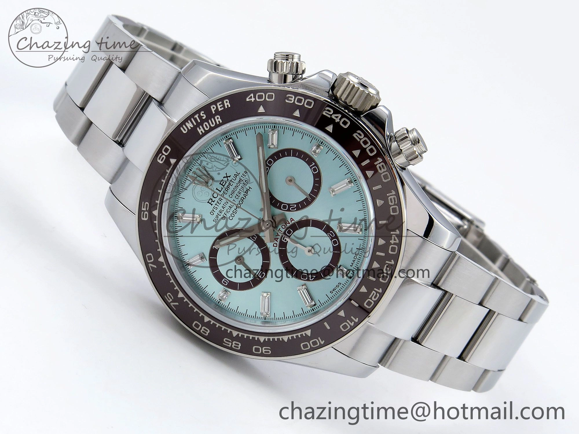2023 Daytona 126506 QF 1:1 Best Edition 904L Steel Ice Blue Crystal Dial on SS Bracelet SA4131 (Gain Weight)