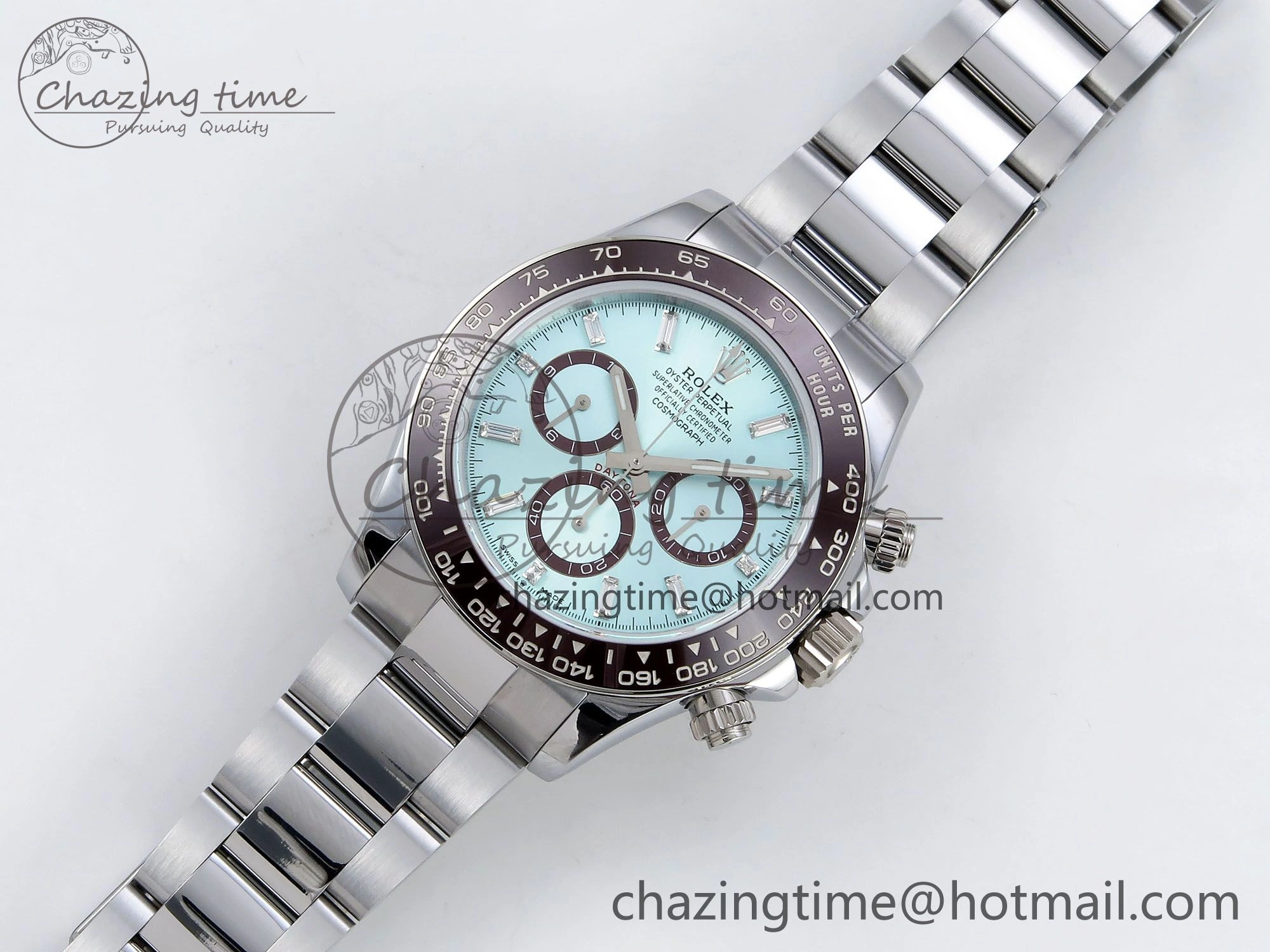 2023 Daytona 126506 QF 1:1 Best Edition 904L Steel Ice Blue Crystal Dial on SS Bracelet SA4131 (Gain Weight)