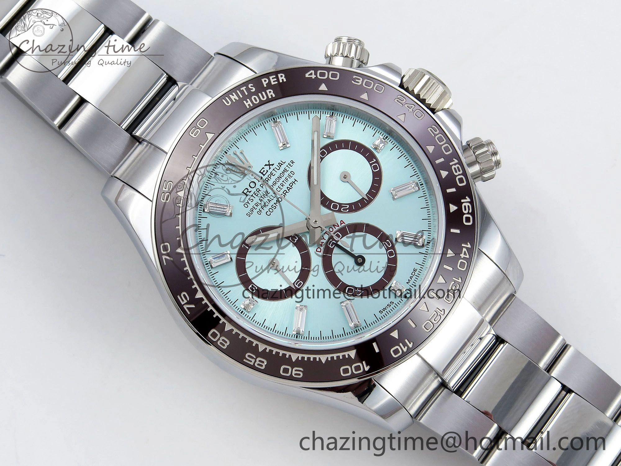 2023 Daytona 126506 QF 1:1 Best Edition 904L Steel Ice Blue Crystal Dial on SS Bracelet SA4131 (Gain Weight)