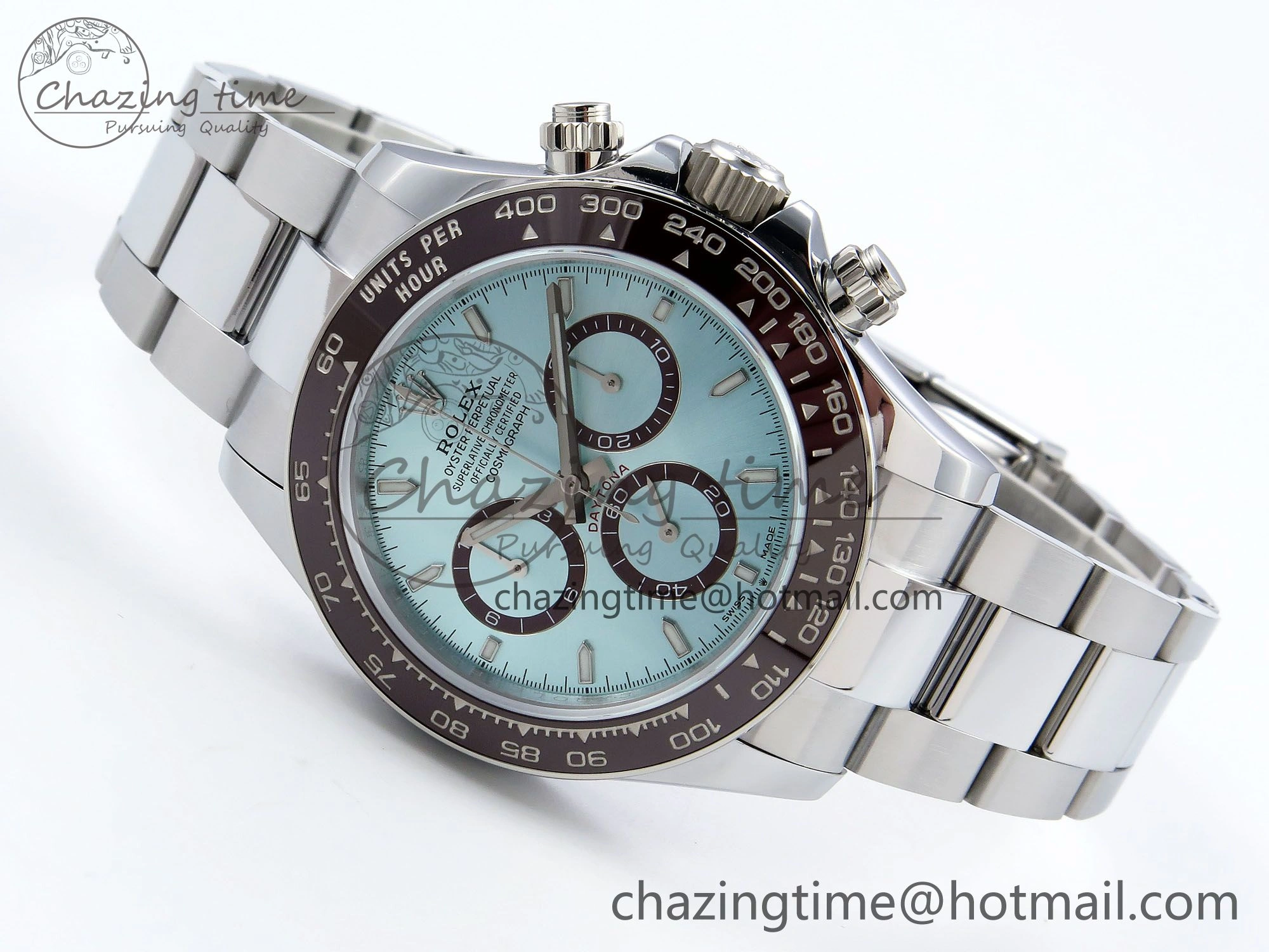 2023 Daytona 126506 QF 1:1 Best Edition 904L Steel Ice Blue Dial on SS Braclet SH4131 (Gain Weight)