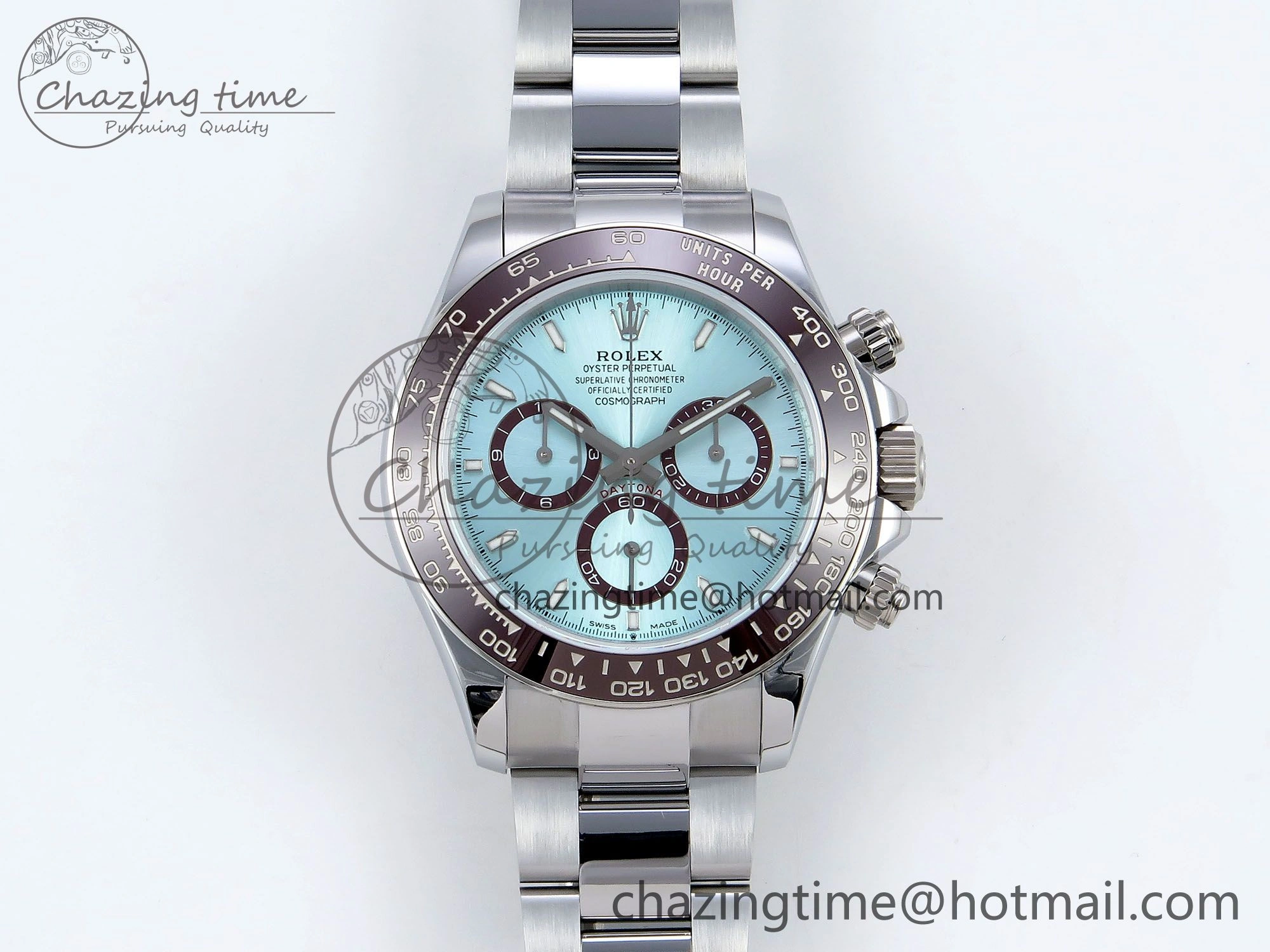 2023 Daytona 126506 QF 1:1 Best Edition 904L Steel Ice Blue Dial on SS Braclet SH4131 (Gain Weight)