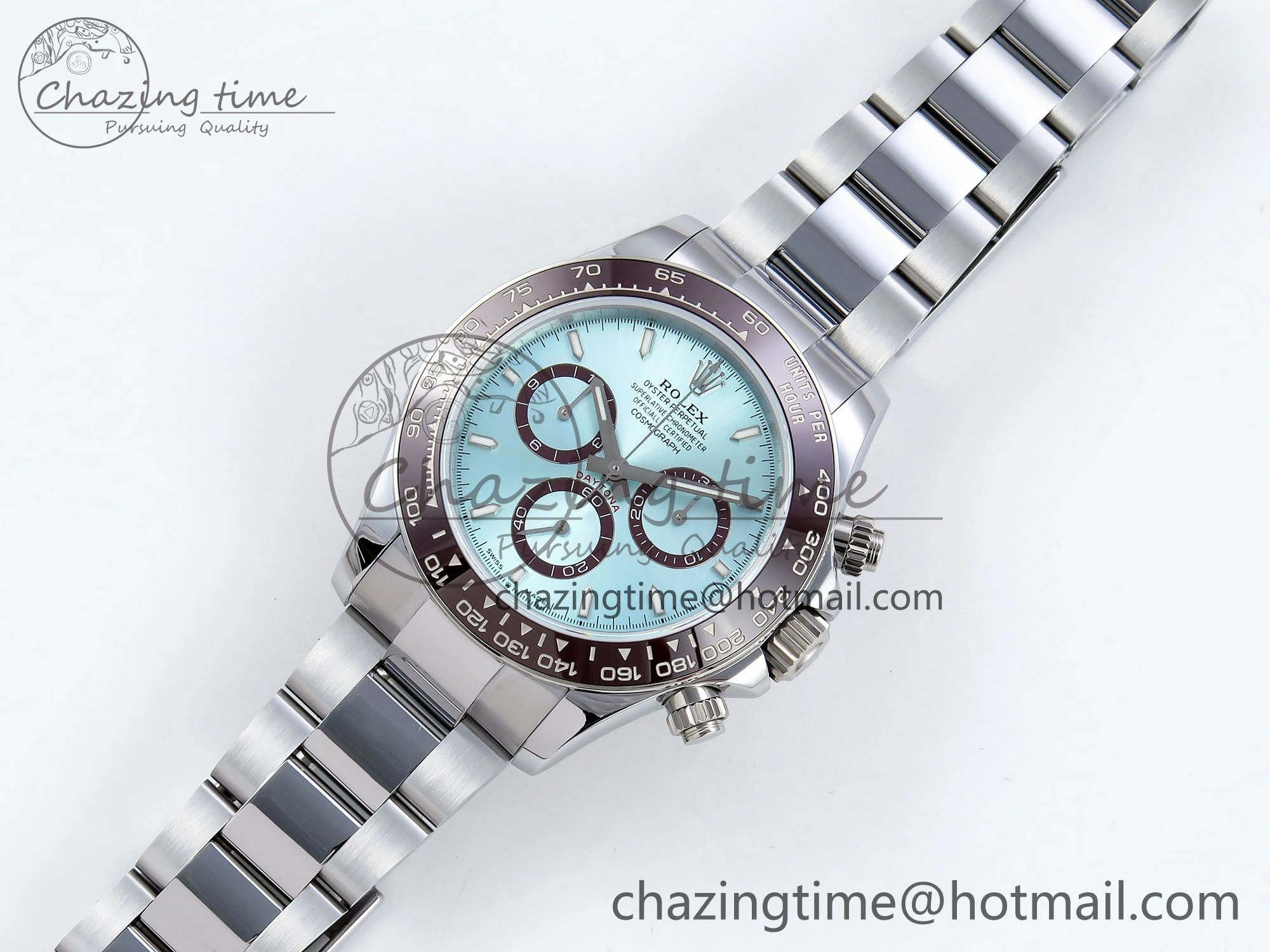 2023 Daytona 126506 QF 1:1 Best Edition 904L Steel Ice Blue Dial on SS Braclet SH4131 (Gain Weight)
