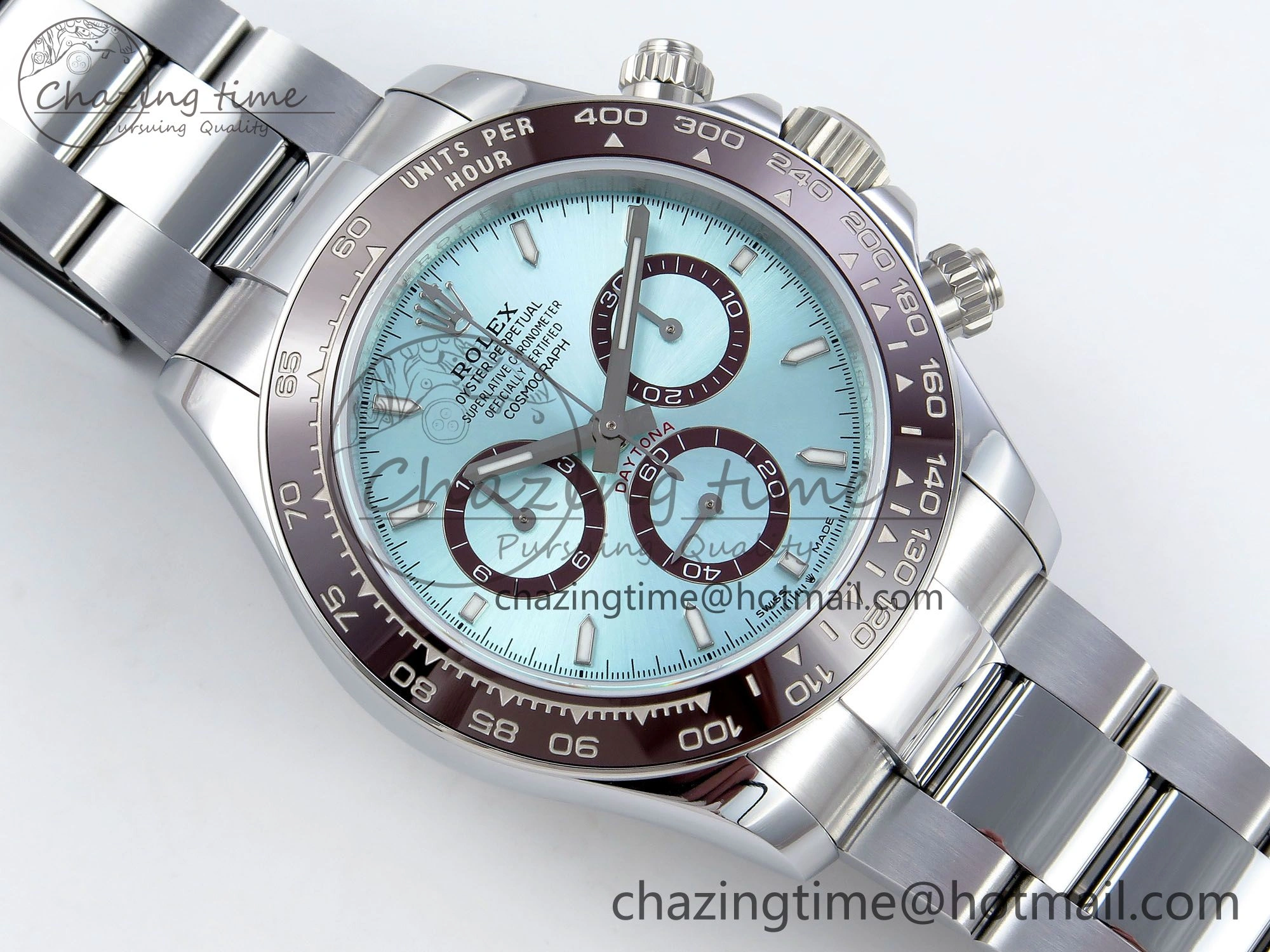 2023 Daytona 126506 QF 1:1 Best Edition 904L Steel Ice Blue Dial on SS Braclet SH4131 (Gain Weight)