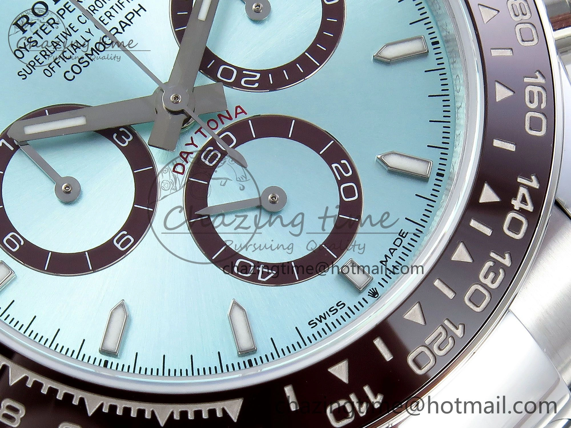 2023 Daytona 126506 QF 1:1 Best Edition 904L Steel Ice Blue Dial on SS Braclet SH4131 (Gain Weight)