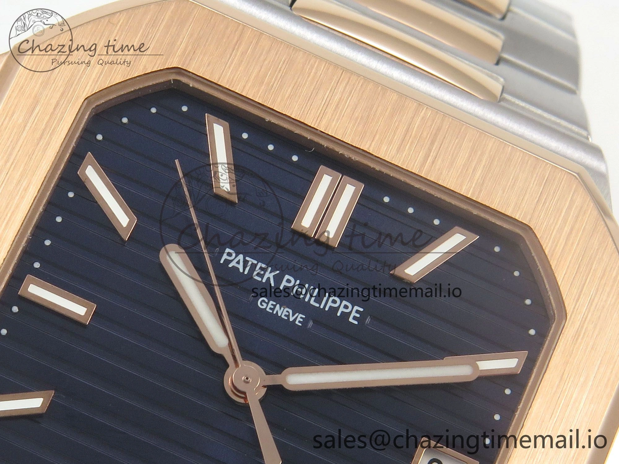 2025 Cubitus GRF 1:1 Best Edition Blue Dial on SS RG Bracelet MY9015 Mod to A330 Super Clone movement