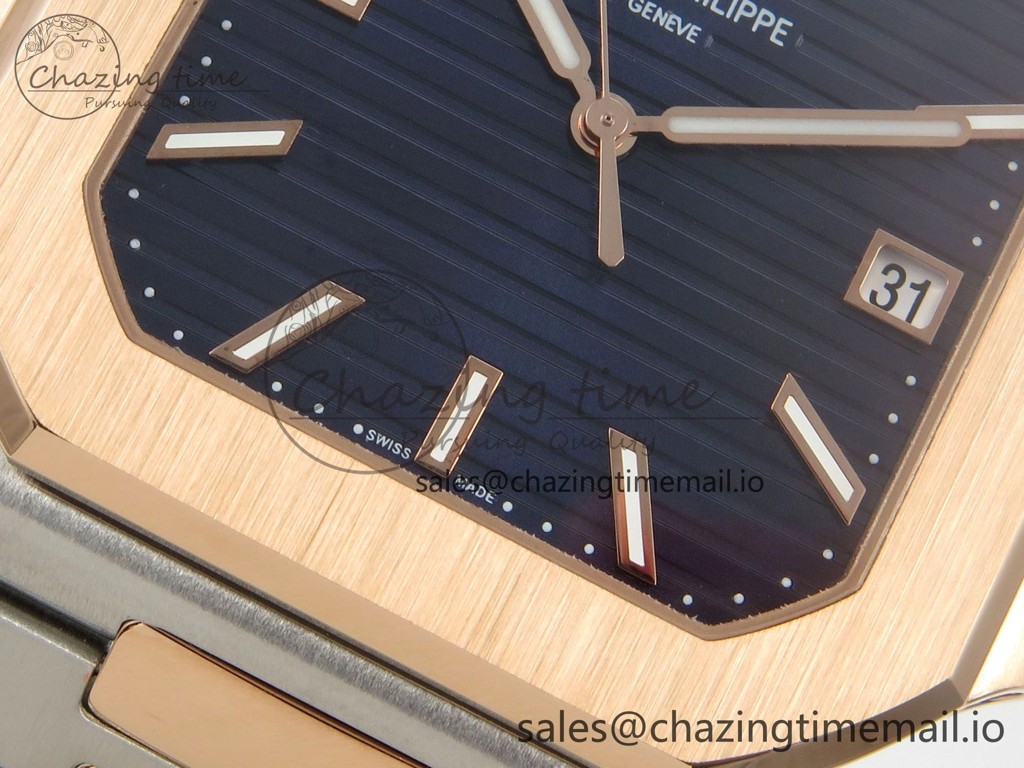 2025 Cubitus GRF 1:1 Best Edition Blue Dial on SS RG Bracelet MY9015 Mod to A330 Super Clone movement