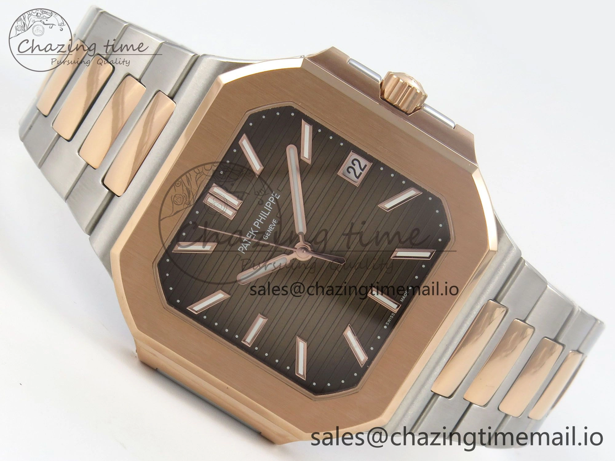 2025 Cubitus GRF 1:1 Best Edition Brown Dial on SS RG Bracelet MY9015 Mod to A330 Super Clone movement