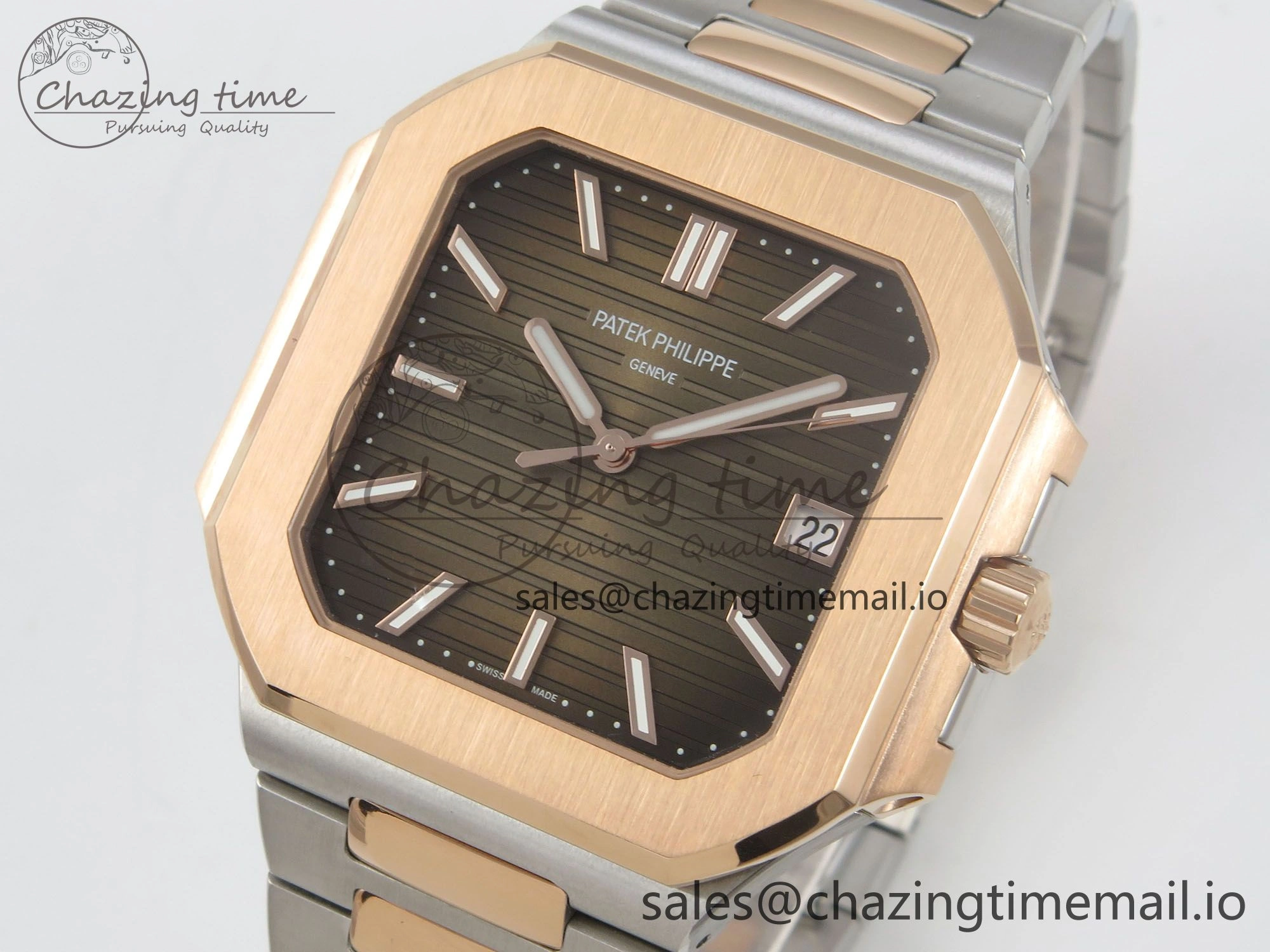 2025 Cubitus GRF 1:1 Best Edition Brown Dial on SS RG Bracelet MY9015 Mod to A330 Super Clone movement