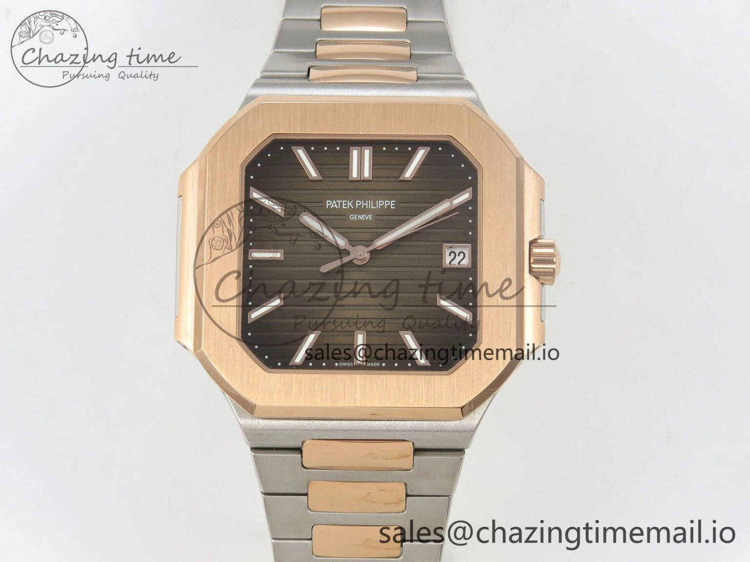2025 Cubitus GRF 1:1 Best Edition Brown Dial on SS RG Bracelet MY9015 Mod to A330 Super Clone movement