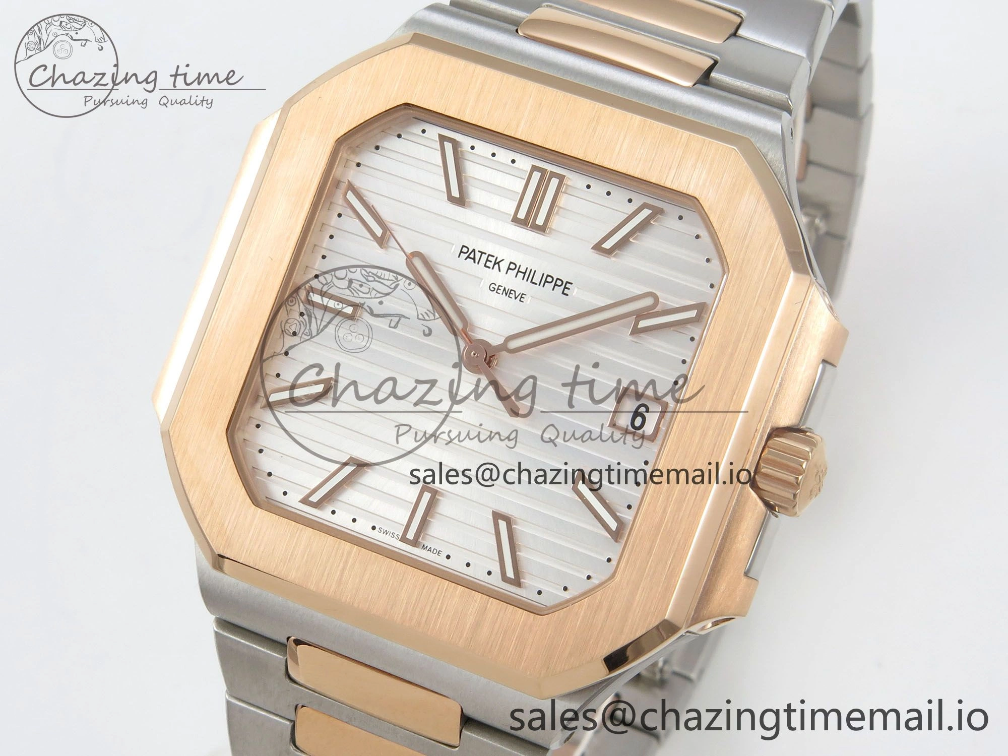 2025 Cubitus GRF 1:1 Best Edition Silver White Dial on SS RG Bracelet MY9015 Mod to A330 Super Clone movement