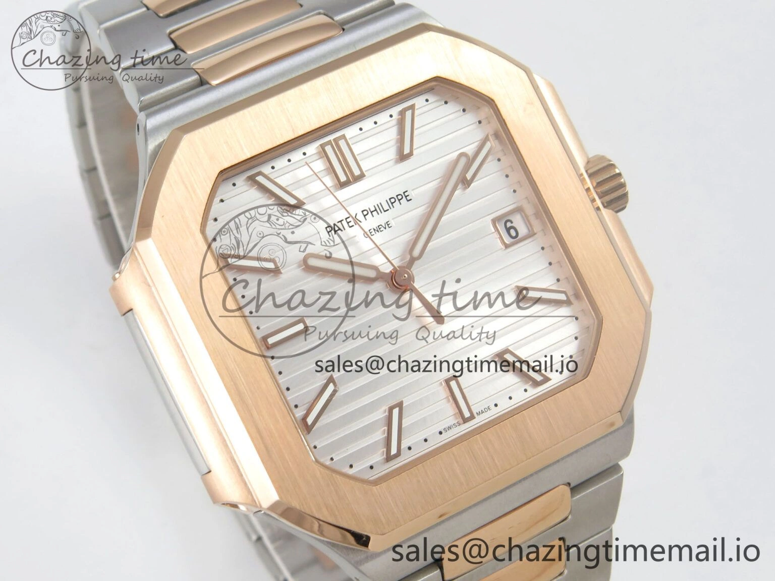 2025 Cubitus GRF 1:1 Best Edition Silver White Dial on SS RG Bracelet MY9015 Mod to A330 Super Clone movement