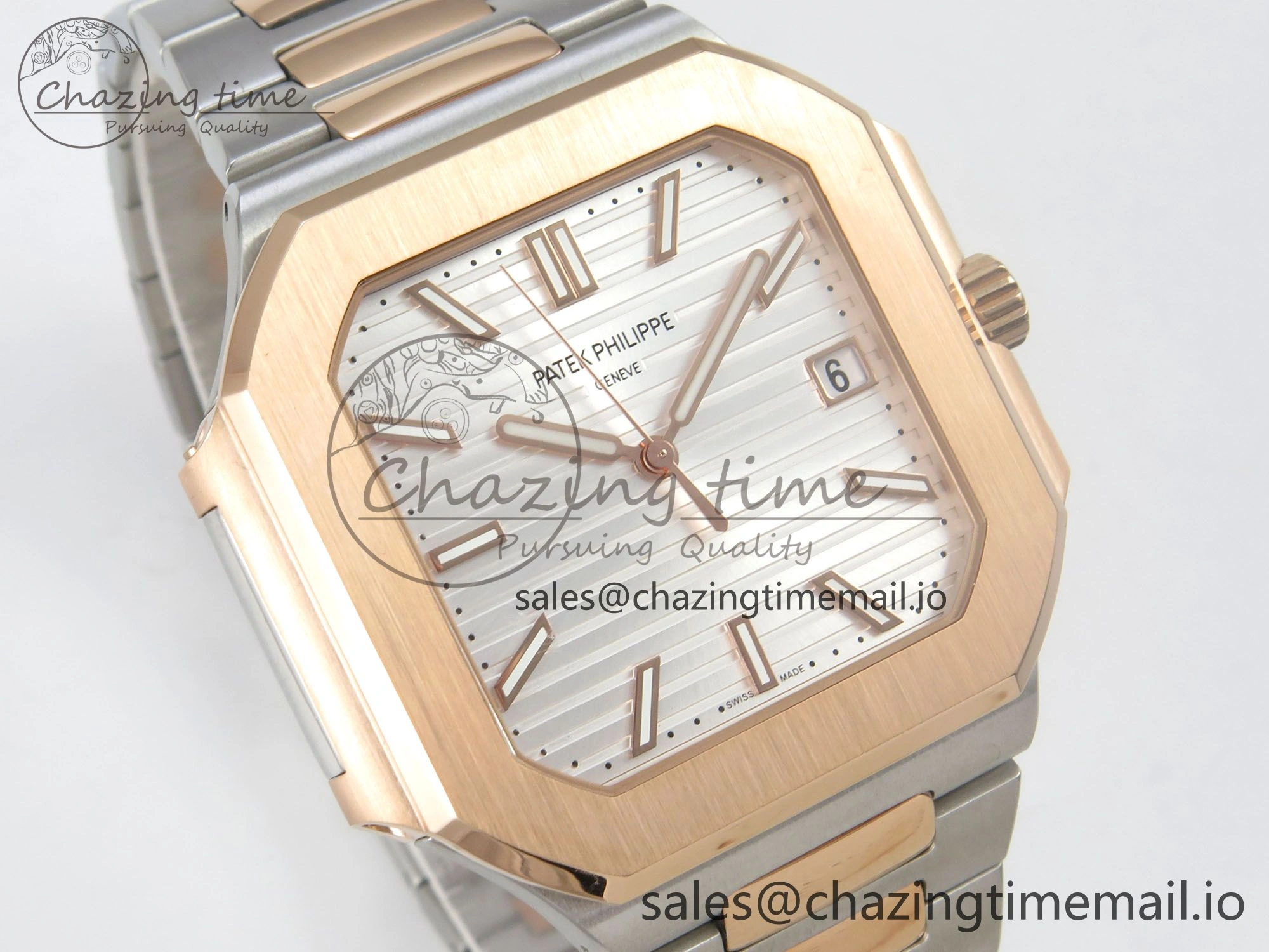 2025 Cubitus GRF 1:1 Best Edition Silver White Dial on SS RG Bracelet MY9015 Mod to A330 Super Clone movement