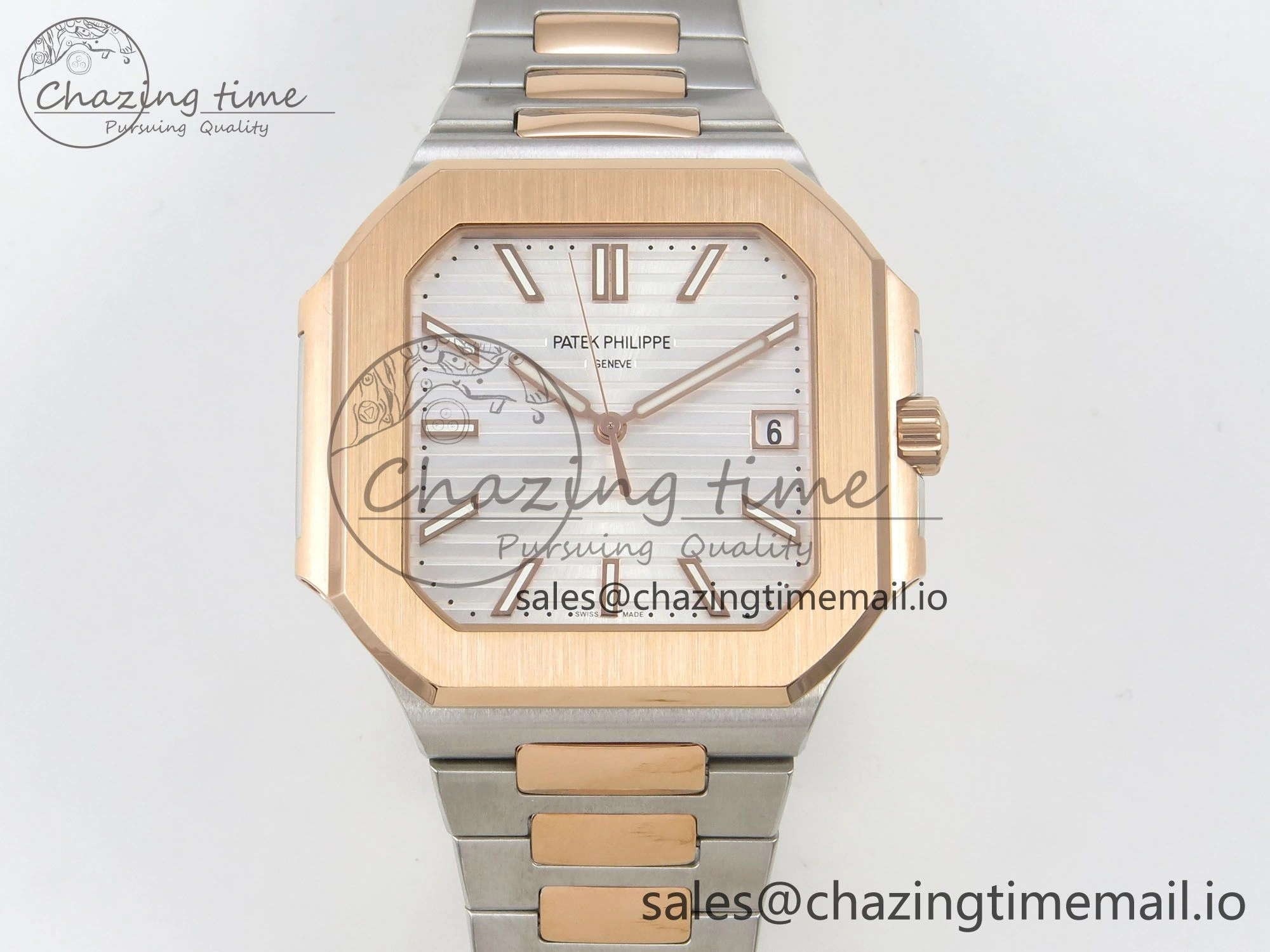 2025 Cubitus GRF 1:1 Best Edition Silver White Dial on SS RG Bracelet MY9015 Mod to A330 Super Clone movement