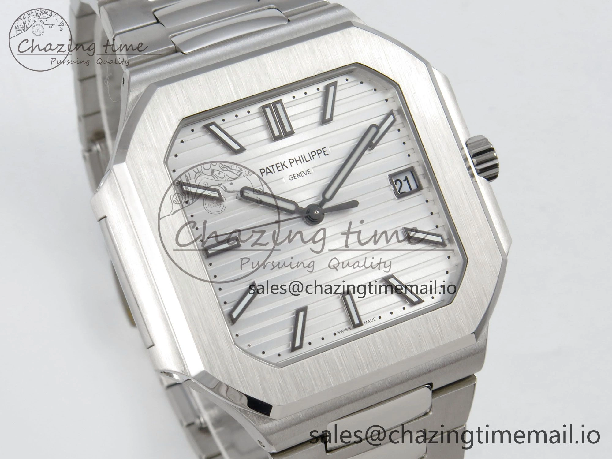 2025 Cubitus GRF Best Edition Silver White Dial on SS Bracelet MY9015 Mod to A330 Super Clone movement