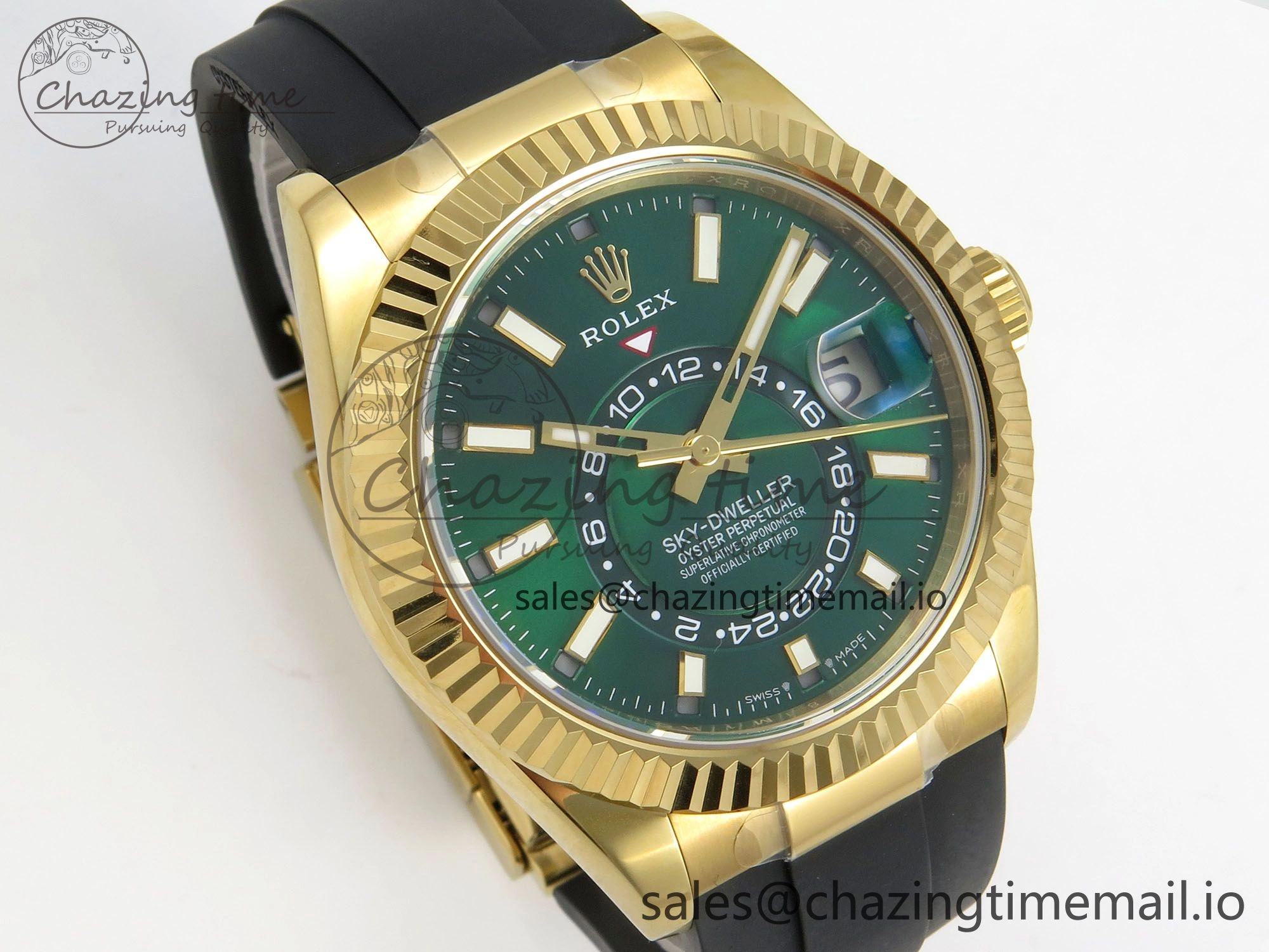 2025 Skydweller 336938 YG Noob 1:1 Best Edition Green Dial on Oysterflex Strap A9002 V2