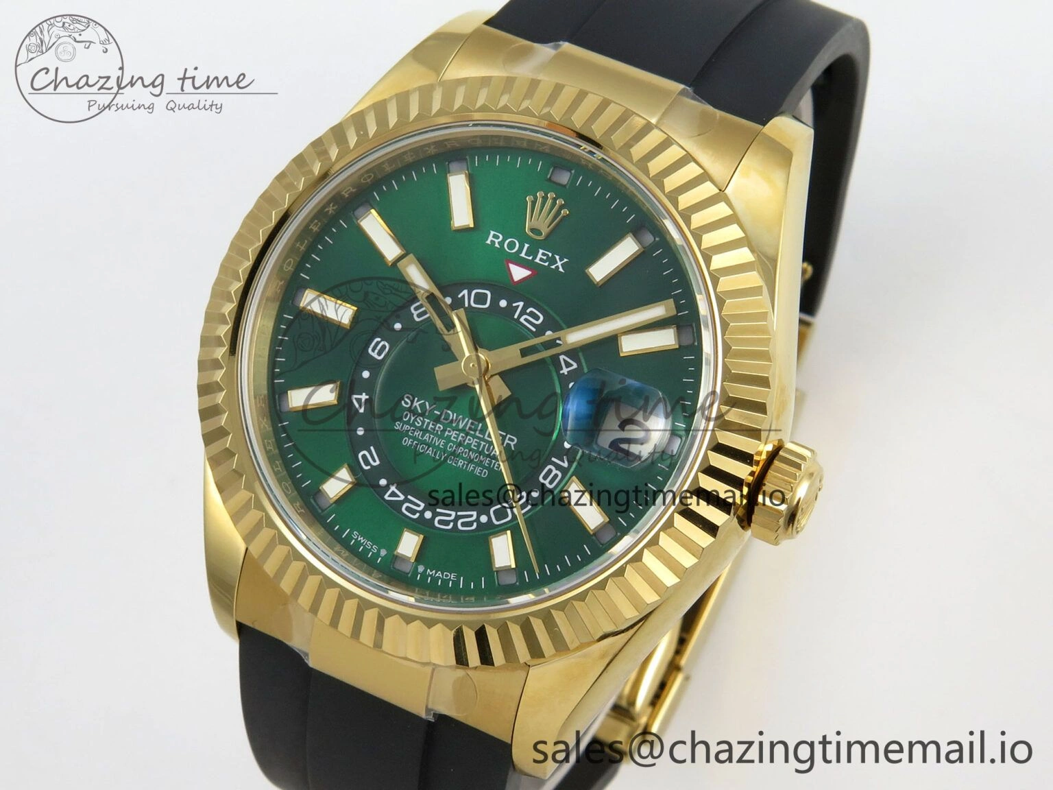 2025 Skydweller 336938 YG Noob 1:1 Best Edition Green Dial on Oysterflex Strap A9002 V2