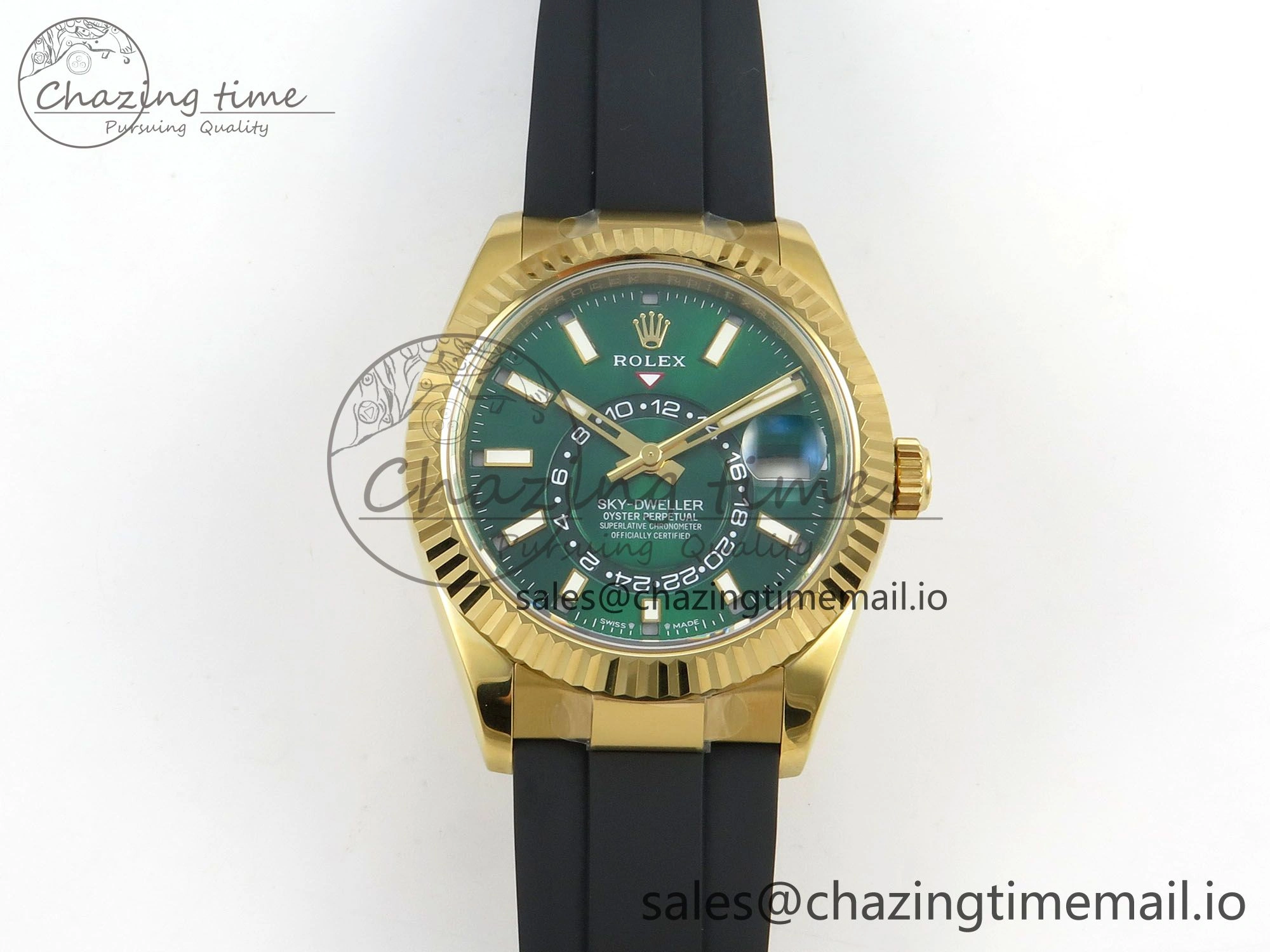 2025 Skydweller 336938 YG Noob 1:1 Best Edition Green Dial on Oysterflex Strap A9002 V2