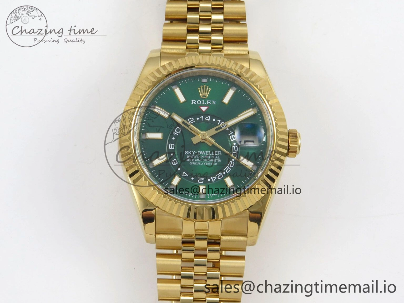 2025 Skydweller 336938 YG Noob 1:1 Best Edition Green Dial on YG Jubilee Bracelet A9002 V2