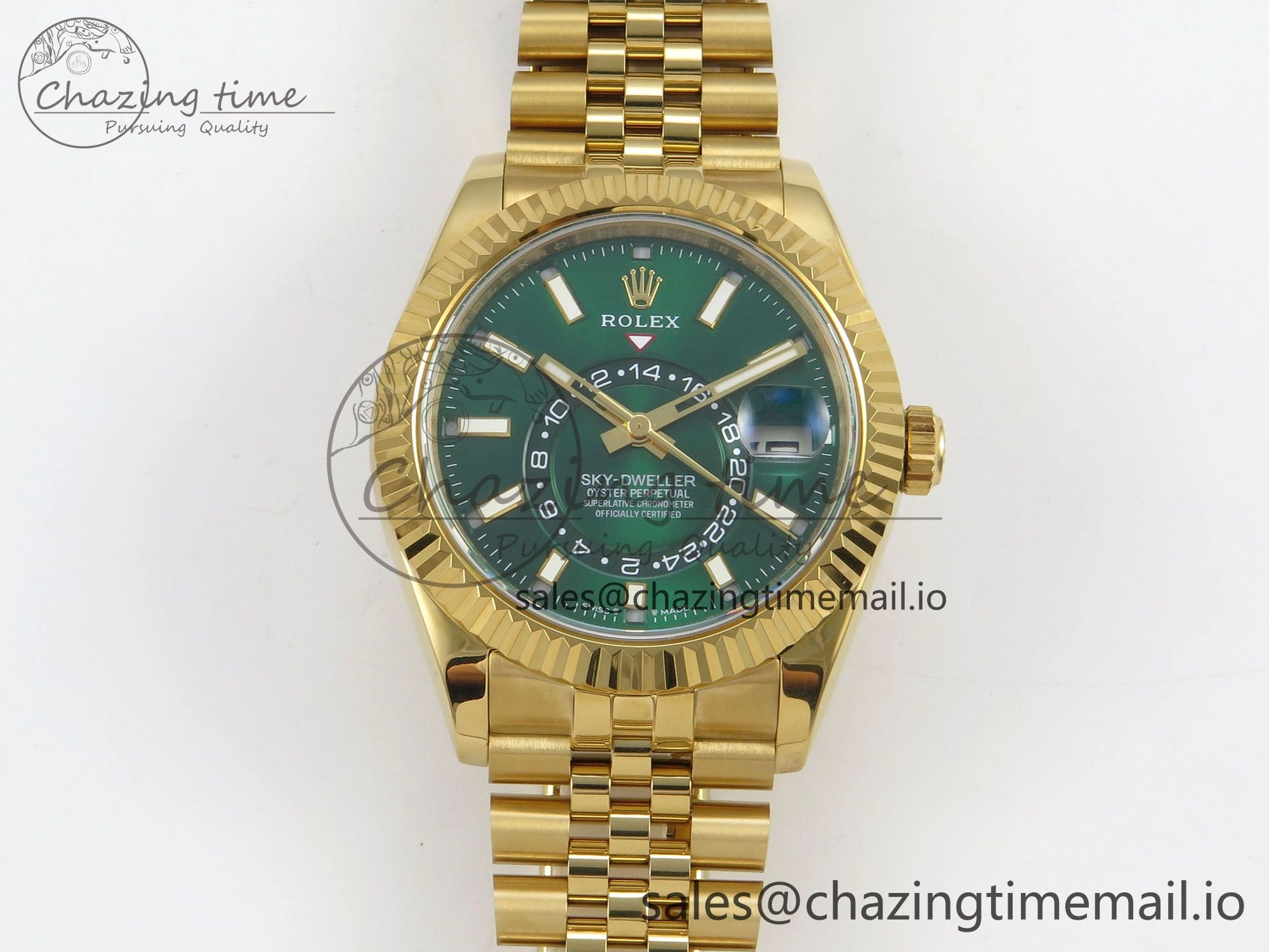 2025 Skydweller 336938 YG Noob 1:1 Best Edition Green Dial on YG Jubilee Bracelet A9002 V2