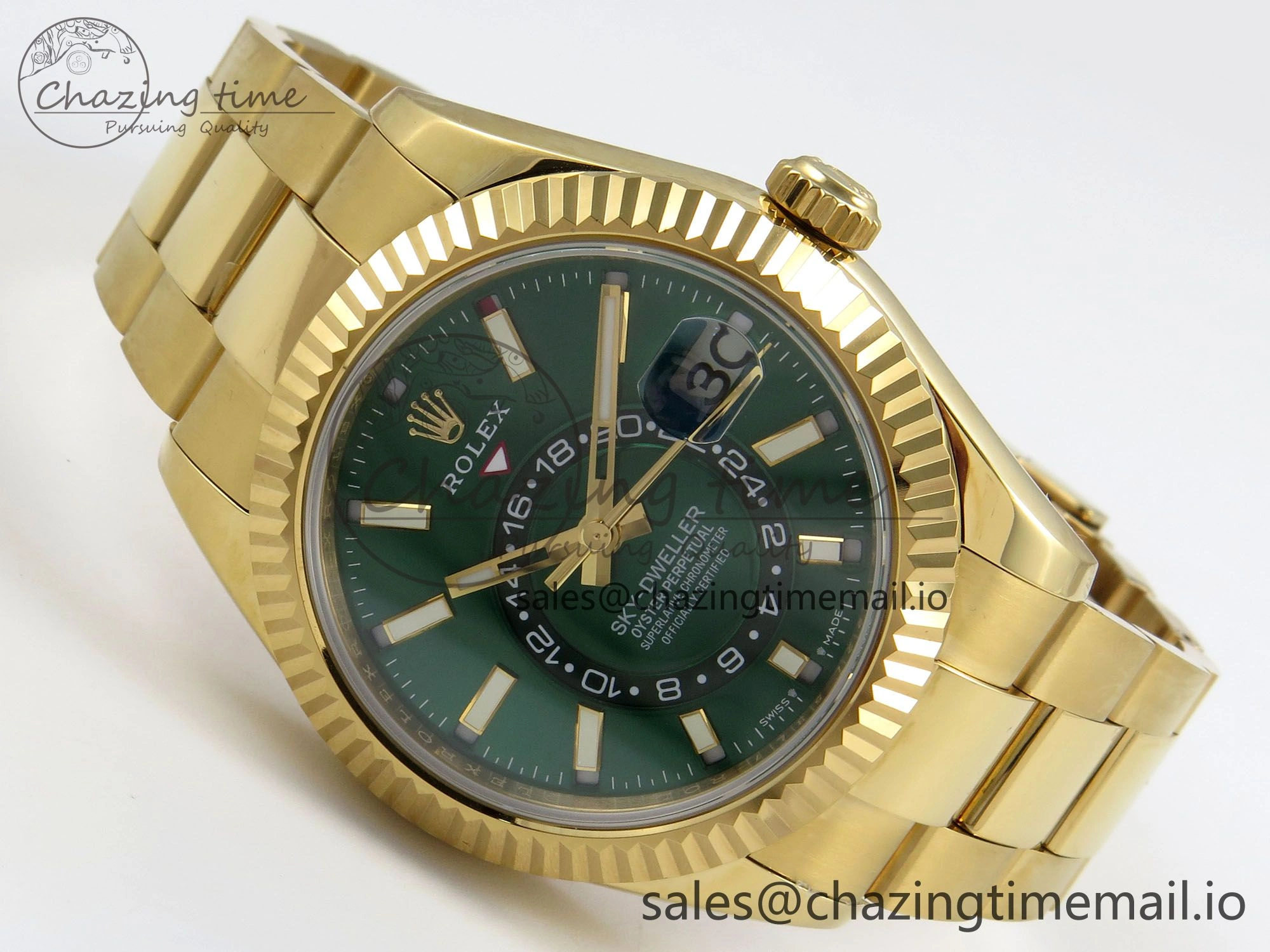 2025 Skydweller 336938 YG Noob 1:1 Best Edition Green Dial on YG Oyster Bracelet A9002 V2