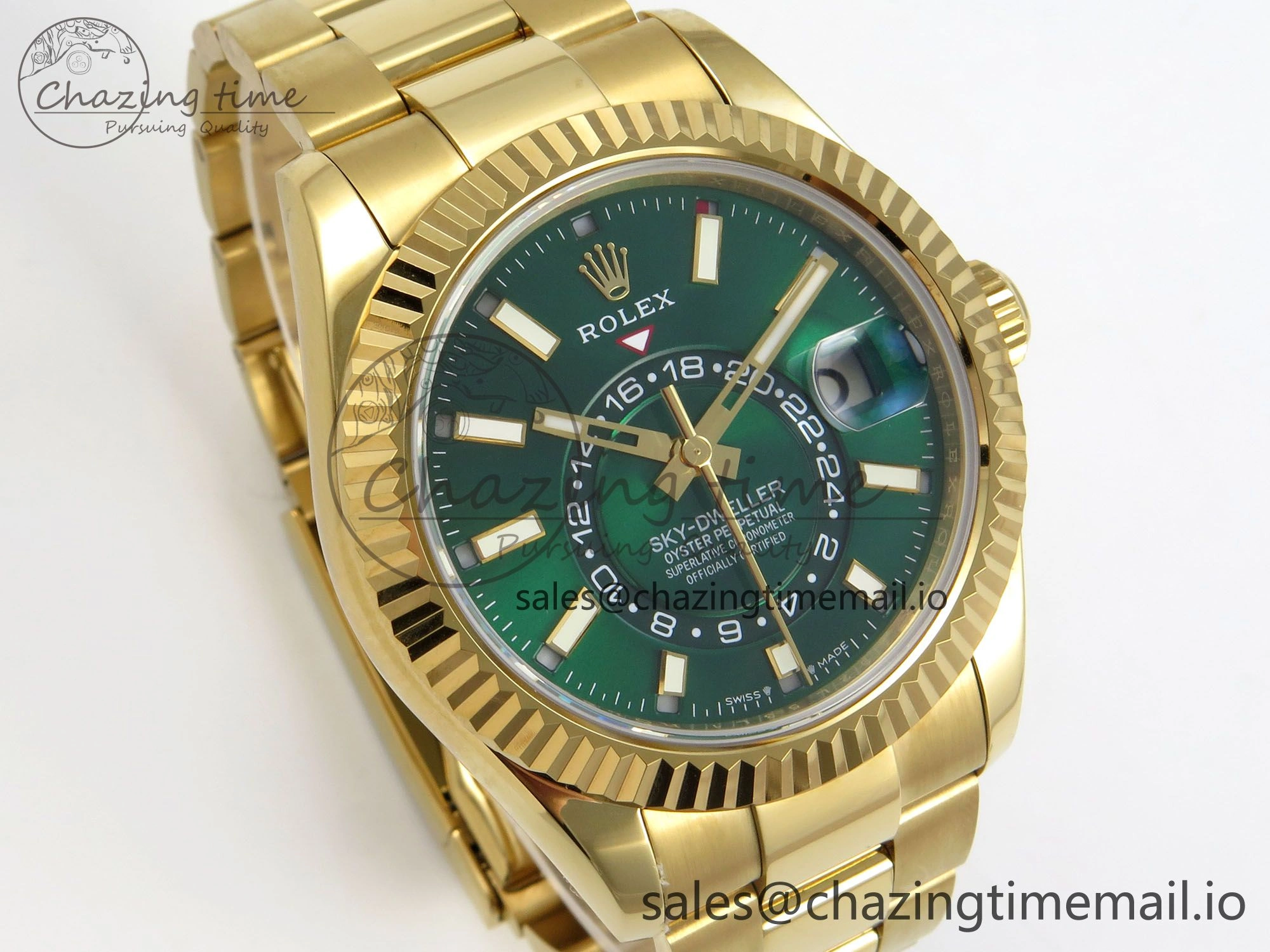 2025 Skydweller 336938 YG Noob 1:1 Best Edition Green Dial on YG Oyster Bracelet A9002 V2