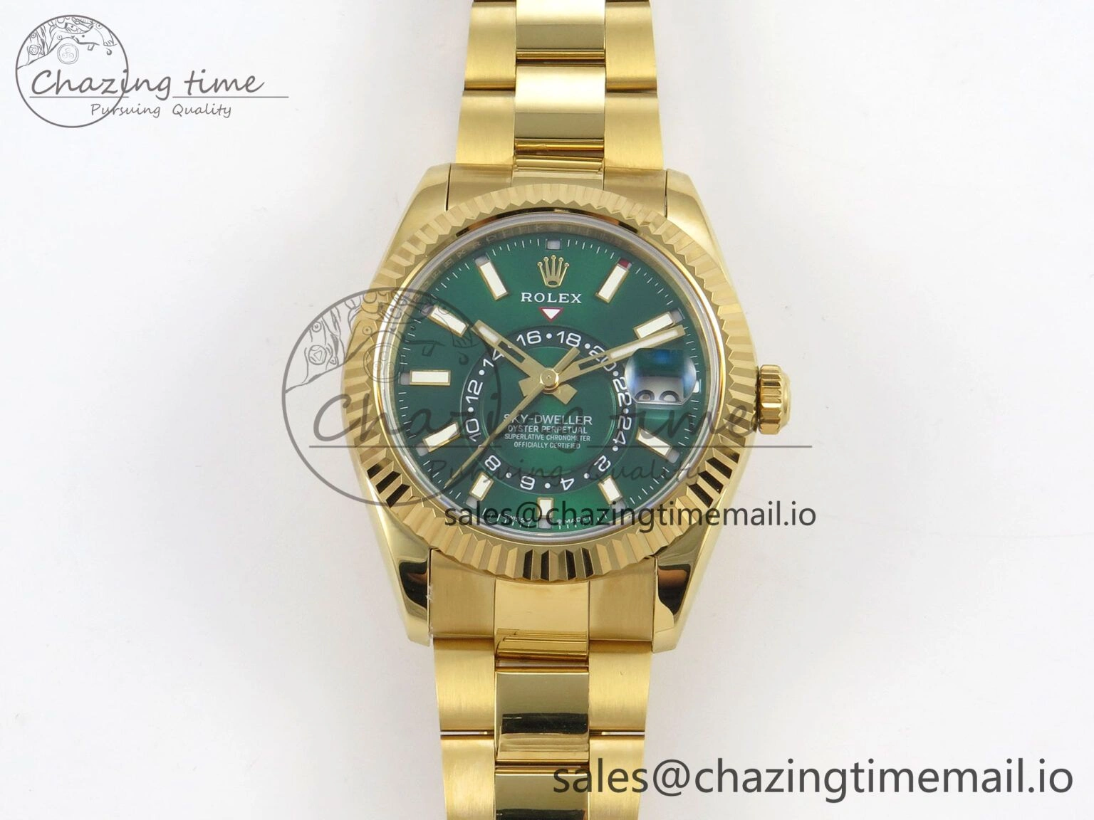 2025 Skydweller 336938 YG Noob 1:1 Best Edition Green Dial on YG Oyster Bracelet A9002 V2