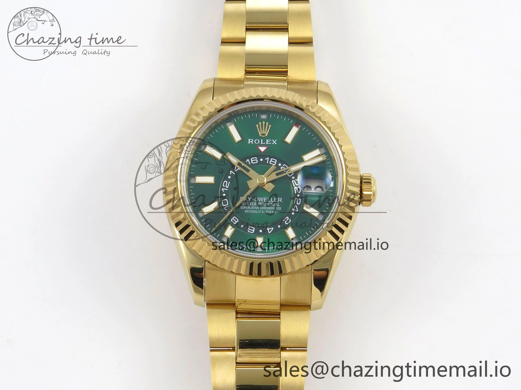 2025 Skydweller 336938 YG Noob 1:1 Best Edition Green Dial on YG Oyster Bracelet A9002 V2
