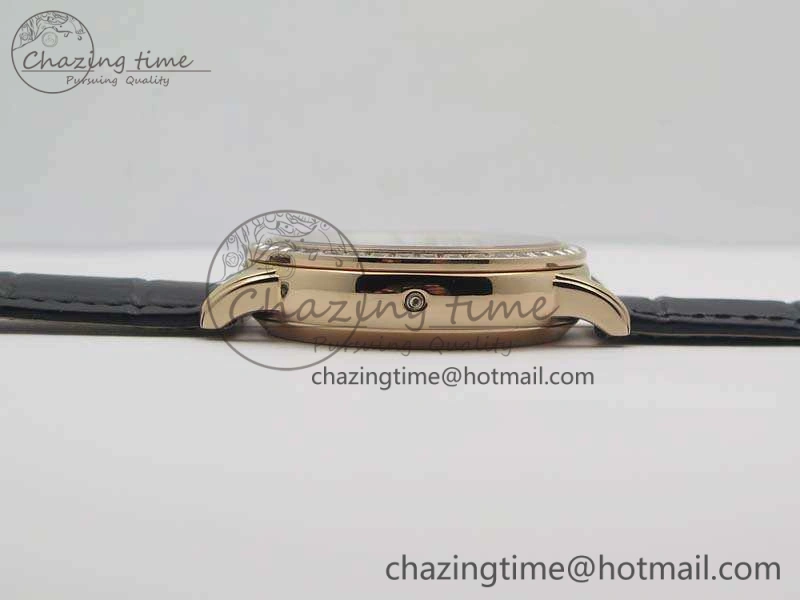 6102P Moon RG Black Dial Diamond Bezel On Leather Strap A240