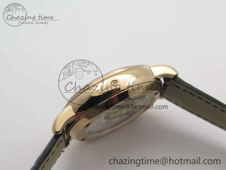 6102P Moon RG Black Dial Diamond Bezel On Leather Strap A240