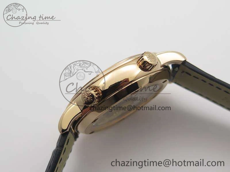 6102P Moon RG Black Dial Diamond Bezel On Leather Strap A240