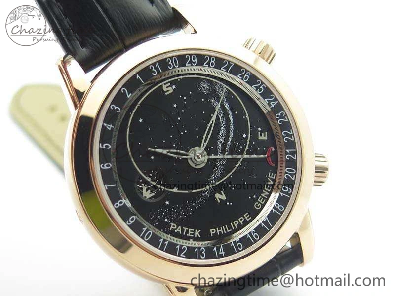 6102P Moon RG Black Dial On Leather Strap A240