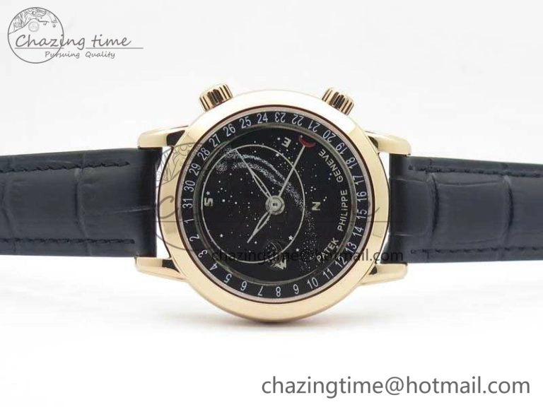 6102P Moon RG Black Dial On Leather Strap A240
