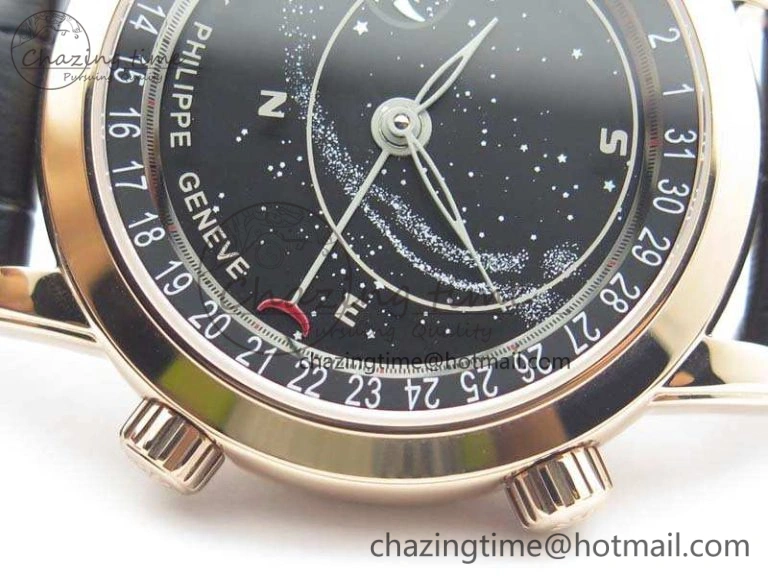 6102P Moon RG Black Dial On Leather Strap A240