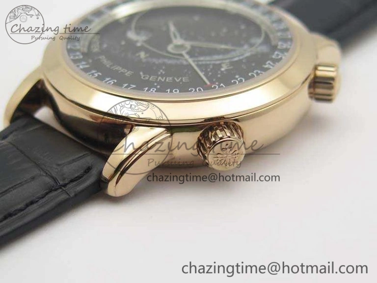 6102P Moon RG Black Dial On Leather Strap A240