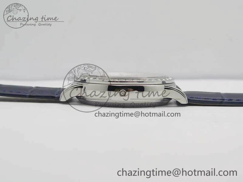 6102P Moon SS Blue Dial Diamond Bezel On Leather Strap A240