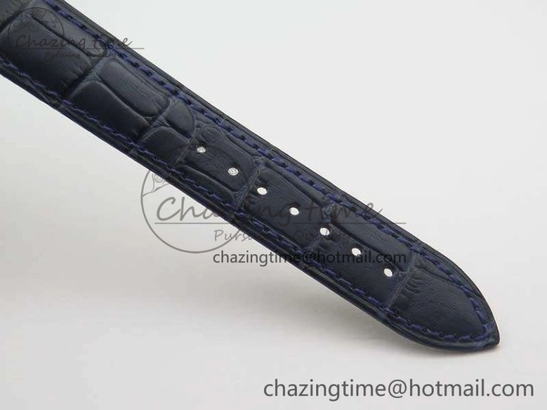 6102P Moon SS Blue Dial Diamond Bezel On Leather Strap A240