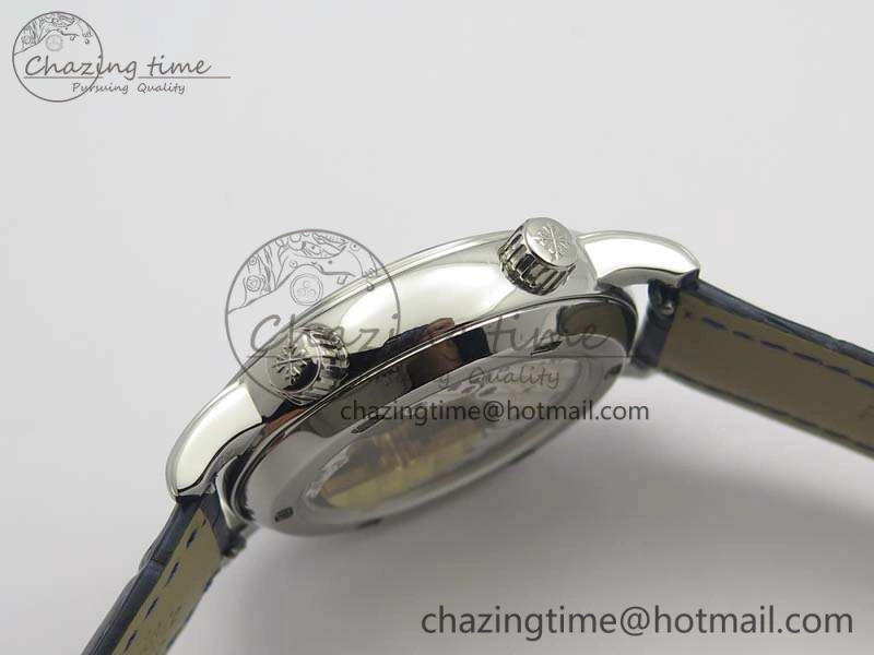 6102P Moon SS Blue Dial Diamond Bezel On Leather Strap A240