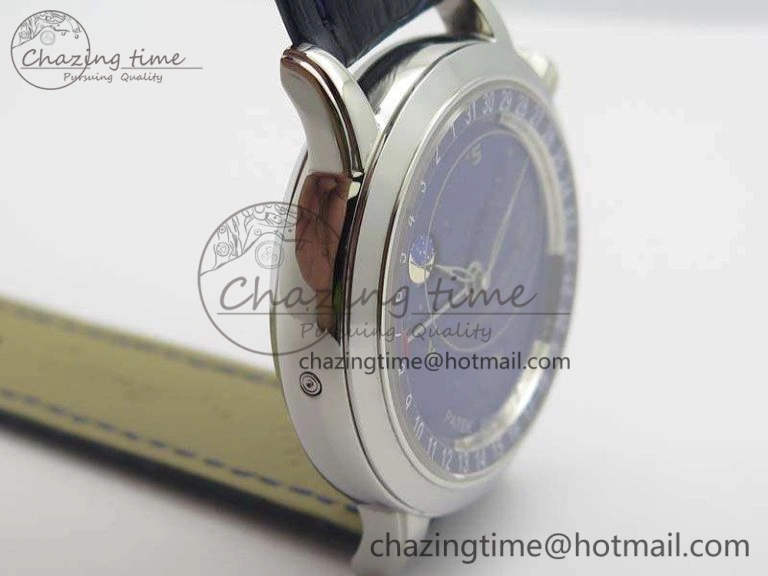 6102P Moon SS Blue Dial On Leather Strap A240