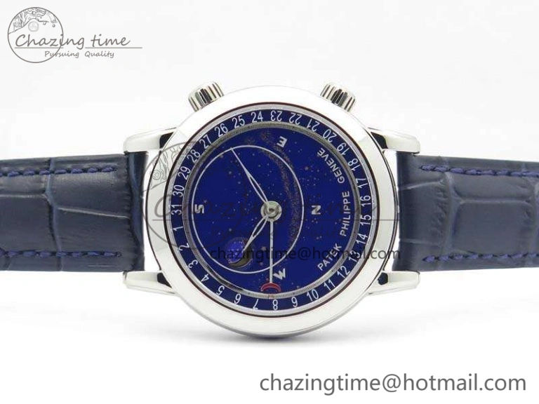 6102P Moon SS Blue Dial On Leather Strap A240