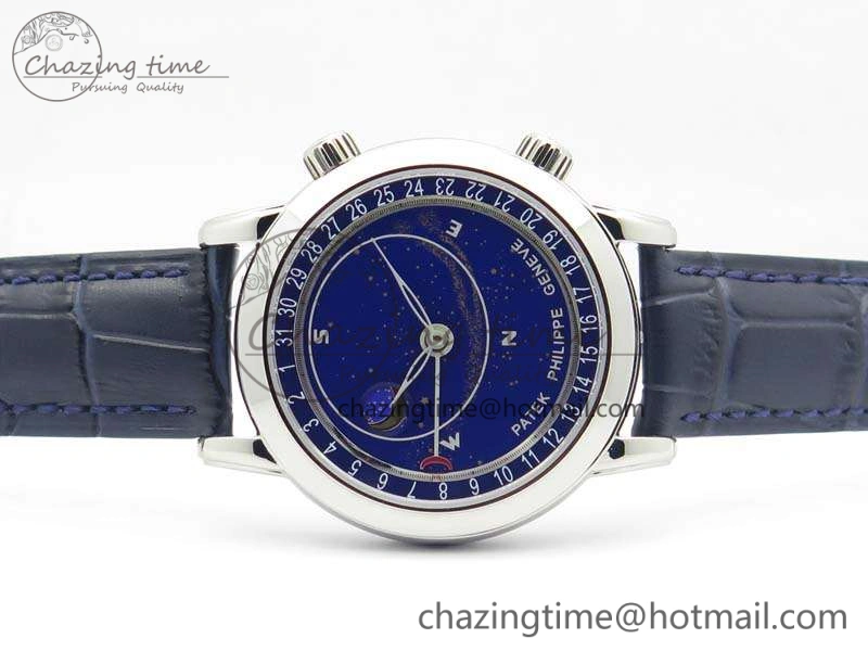 6102P Moon SS Blue Dial On Leather Strap A240