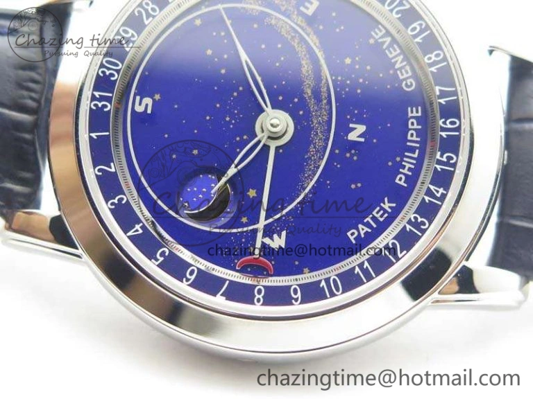 6102P Moon SS Blue Dial On Leather Strap A240